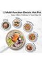 3L Electric Hot Pot with Steamer & Temperature Control - Non-Stick Electric Cooker Shabu Shabu, Electric Skillet,Frying Pan,Electric Saucepan,for Noodles, Egg, Steak, Steam and Soup (3L) - 2