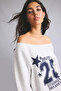 Oversize Cut-Out Boat Neck Printed Sweatshirt I0213Ax26Wn - 4