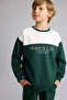 Regular Cotton Fit Crew Neck Printed Green Sweatshirt for Boys I0332A826Au