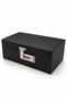 2 Li Password-Protected Black Snake Leather Covered Wooden Box with Padded Interior for Watches and Jewelry St6-14