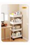 4 Level Kitchen Shelf White Storage Shelf With Universal Wheel For Easy Movement - 4
