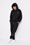 Black Boy's Hooded Tracksuit Set with Back Print Detail 24683 - 3