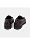Women's Brown Metal Buckle Tasseled Leather Loafer - 5
