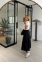 Linear Textured Black Flounce Skirt - 4