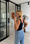 Front and Back Pool Collar Navy Blue Basic Blouse - 4