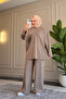 6355 - Stylish, Comfortable, Loose Viscose Soft Interlock Fabric Women's Set with Cross Zipper Detail - 3