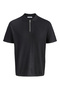 Black Men's Loose Fit Sweater 12288260 Jjeemil Knit Zip Polo Sn - 3