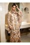 Pleated Cardigan Printed Abaya Jacket with Hijab