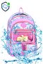 Dolcezza Original Waterproof Tie-Dye Patterned Plush Teddy Bear School Backpack for Girls with Transparent Pocket