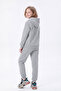 2-Piece Plain 3-Thread Winter Kangaroo Pocket Hooded Girls' Tracksuit Set - 3