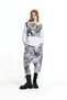 White Artistic Floral Panel Detailed Oversize T-Shirt 19083