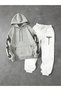 Unisex Women's and Men's Beauty of Rose Text Printed Oversize 3 Thread Hooded Sweatshirt and Baggy Sweatpants - 2