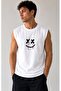 Printed Men's Cotton Crew Neck Training Athlete Tank Top Sleeveless T-Shirt