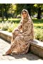 Pleated Cardigan Printed Abaya Jacket with Hijab