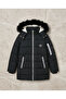 Faux Fur Collar Hooded Pocket Coat - 2