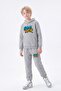 3 Thread Printed Winter Kangaroo Pocket Hooded Boys' Tracksuit Set - 5