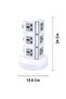 3 Layer Universal Vertical Multi Socket Tower Extension Outlet with USB Ports 2.5M Cord and UK-Plug Power Strip - 2