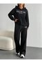 Unisex Women's and Men's Healty for Lettering Printed Oversize 3 Thread Hooded Hoodie and Baggy Sweatpants - 2