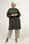 68080 Plus Size Basic Modal Tunic - Khaki