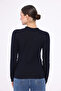 Asymmetrical Seam Detail Stand-Up Collar Long Sleeve Bluz - 4
