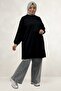 68080 Plus Size Basic Modal Tunic - Black