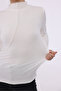 Asymmetrical Seam Detail Stand-Up Collar Long Sleeve Bluz - 7