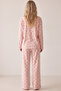 Salmon Cherry Patterned Soft Touch Winter Knitted Pajama Set 8072 - 3