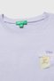 Girl's lilac long sleeve t-shirt with embroidered front - 3