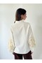 Aster Başak Embroidered Balloon Sleeve Shirt Women's Cream - Yellow - 7