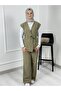 8210 100% Linen-Washable Vest Waist Asymmetrical Vest Set - 3