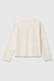 Girl's ecru long sleeve bicycle collar t-shirt with front print - 2