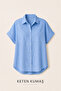 The Savior Piece of Summer |   Women's Short Sleeve Collared Linen Shirt with Pockets and Front Buttons - 4