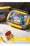 Kids Lunch Box 550ml 304 Stainless Steel Bento Box 3 Compartments Leak Proof Food Container with Fork Spoon BPA Free Cartoon Lunch Box for School Travel Picnic Boys Girls (Shark)