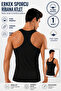 Men's Athlete Ribbed Undershirt (Tutku Authorized Seller) 1 Piece Cotton Flexible Comfortable – Black