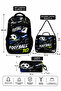 Football Themed 3-Piece Primary School School Bag Set – Backpack + Lunch Box + Pen Holder |   Black-Blue - 2