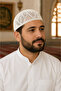 Handmade Cotton Size 60 Lace Thread Prayer Cap - White Kufi Cap Size 56