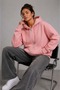 Women's Oversize Zippered Hooded Three-Thread Sweatshirt Cardigan My3535