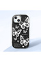 Minimal Butterfly Pattern Soft Silicone Case Compatible with iPhone 15 Plus/14 Plus, Shock Protection