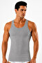 Men's Athlete Ribbed Undershirt (Tutku Authorized Seller) 6 Pieces Cotton Flexible Comfortable – Gray - 3