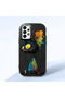 Samsung Galaxy A73 Compatible Graffiti Style Black Cat Phone Case, Shockproof Silicone Case