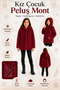 Girl's Winter Hooded Buttoned Lined Horizontal Striped Plush Coat Ak4518 - 2
