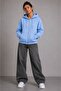 Women's Oversize Zippered Hooded Three-Thread Sweatshirt Cardigan My3535 - 3