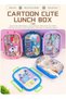 Back to School Lunch Box for Boys Girls 3 Compartment Stainless Steel Bento Box Leak-Proof Food Storage Container with Fork Spoon BPA-Free Portable Meal Box for Outdoor Camping 550ml (Dinosaur) - 3