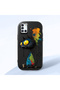 Samsung Galaxy A31 Compatible Graffiti Style Black Cat Phone Case, Shockproof Silicone Case