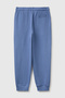 Boy's Blue Ribbed Sweatpants with Embroidered Logo on the Front and Pockets - 2