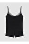 Lcw Black Lace Detailed Rope Strap Women's Shorts Pajama Set - 5