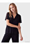 Lcw Black Shirt Collar Women's Pajama Set - 3