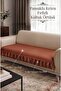 Luxury Ruffled Sofa Cover Bohemian Cotton Linen Stain-Resistant Water-Repellent Sofa-Bed Cover Tile - 2