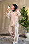 6628 - Stylish, Comfortable, Loose Viscose Soft Interlock Fabric Women's Set with Stripe Detail