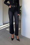 Luna Belted Wide Leg Jean - Smoked - 7